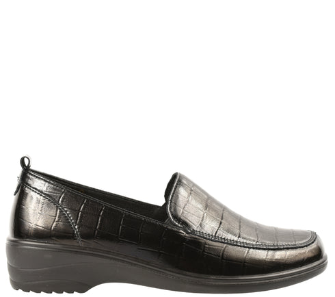 Pantofi casual, dama, PASS COLLECTION, X400017 negru, piele lacuita